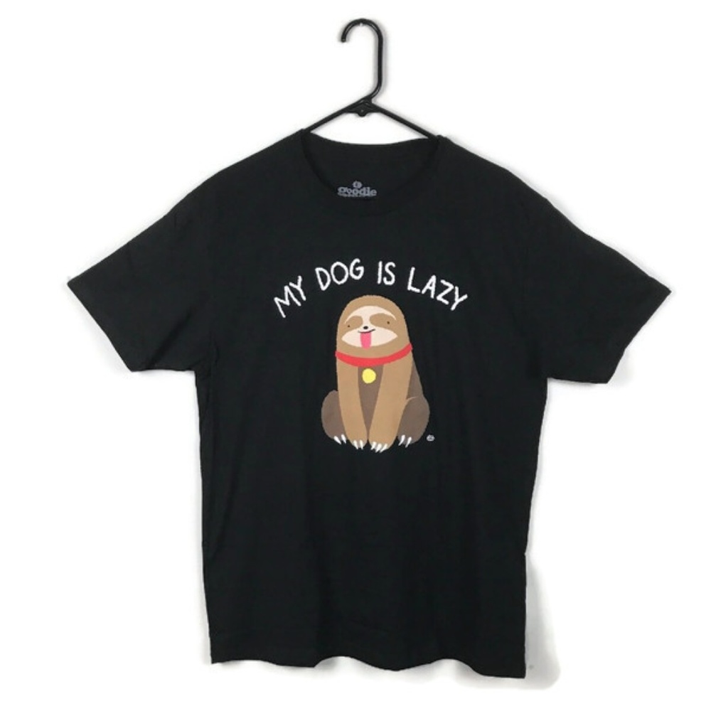 Funny Sloth My Dog is Lazy T-shirt LARGE NWT